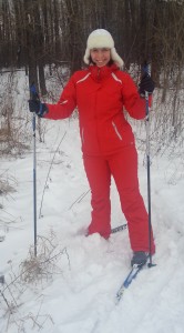 Tanya after the cross-country skiing